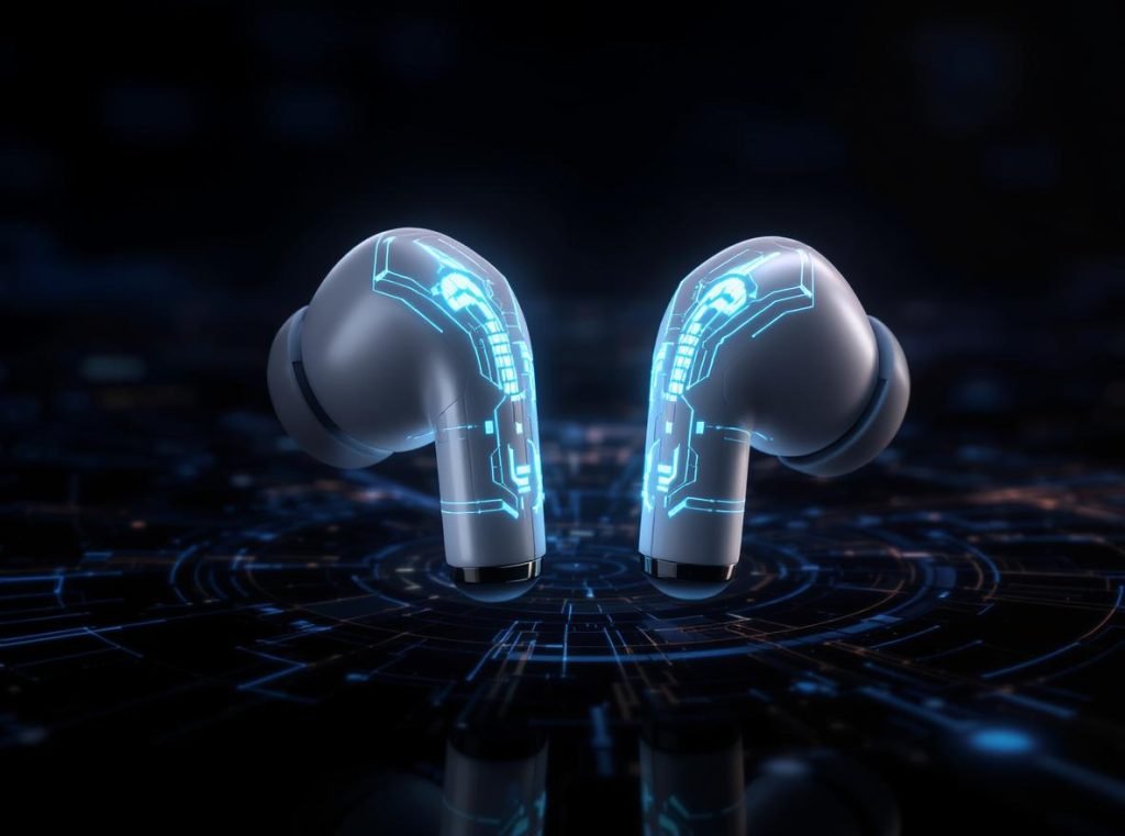 Future TWS earbuds technology with AI integration and health monitoring features
