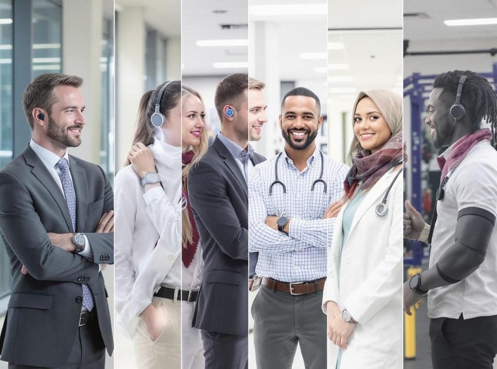 Different user types and professions using smartwatches and smart rings