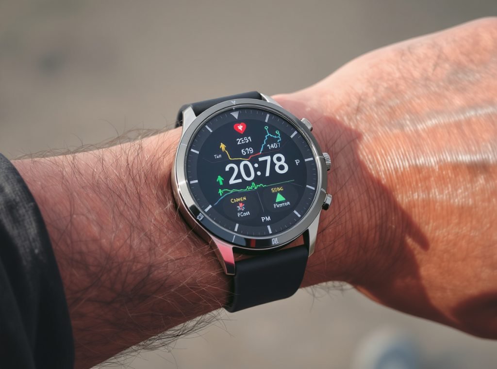 Fitness smartwatch tracking workout without SIM card using GPS and sensors
