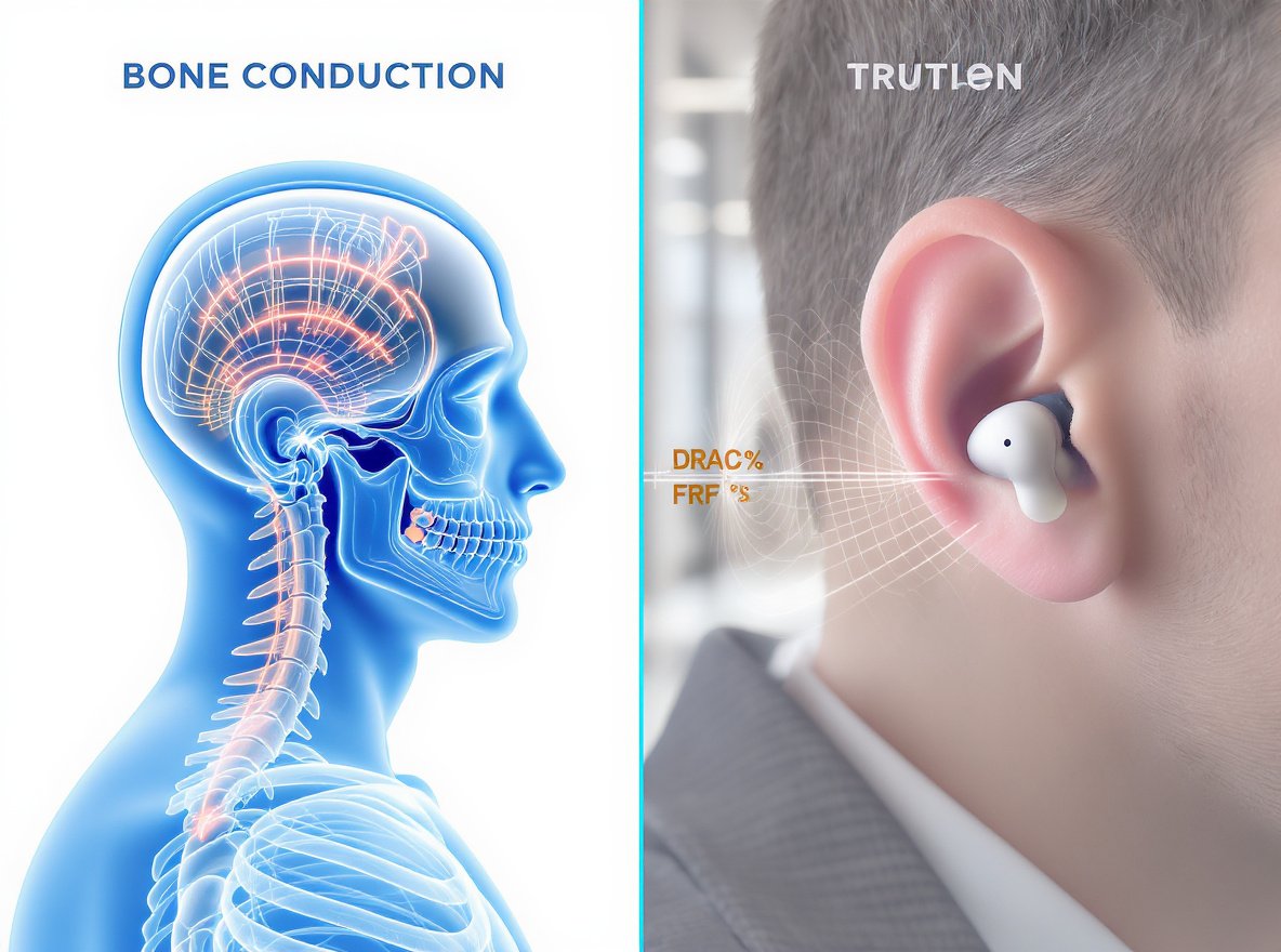 Bone conduction headphones vs traditional earbuds technology comparison diagram