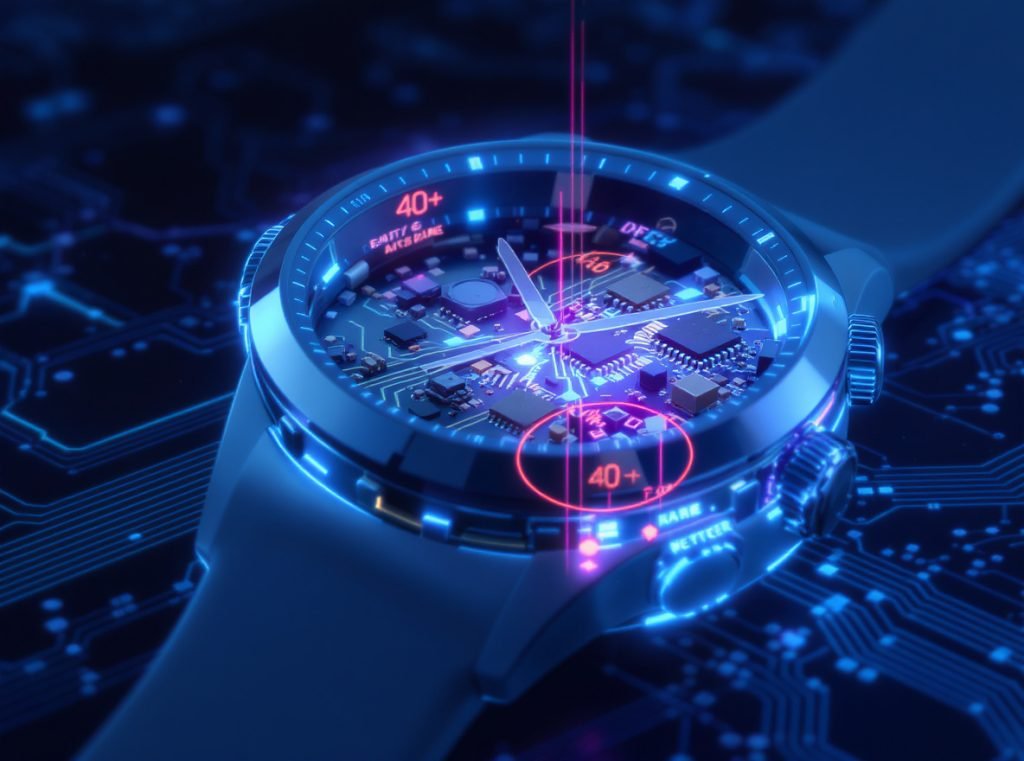 Smartwatch internal sensors accelerometer gyroscope technology cutaway