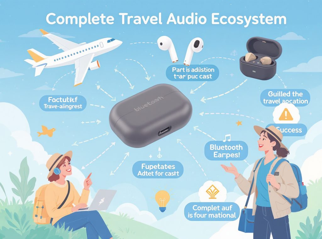 Complete wireless earbud airplane entertainment solution summary
