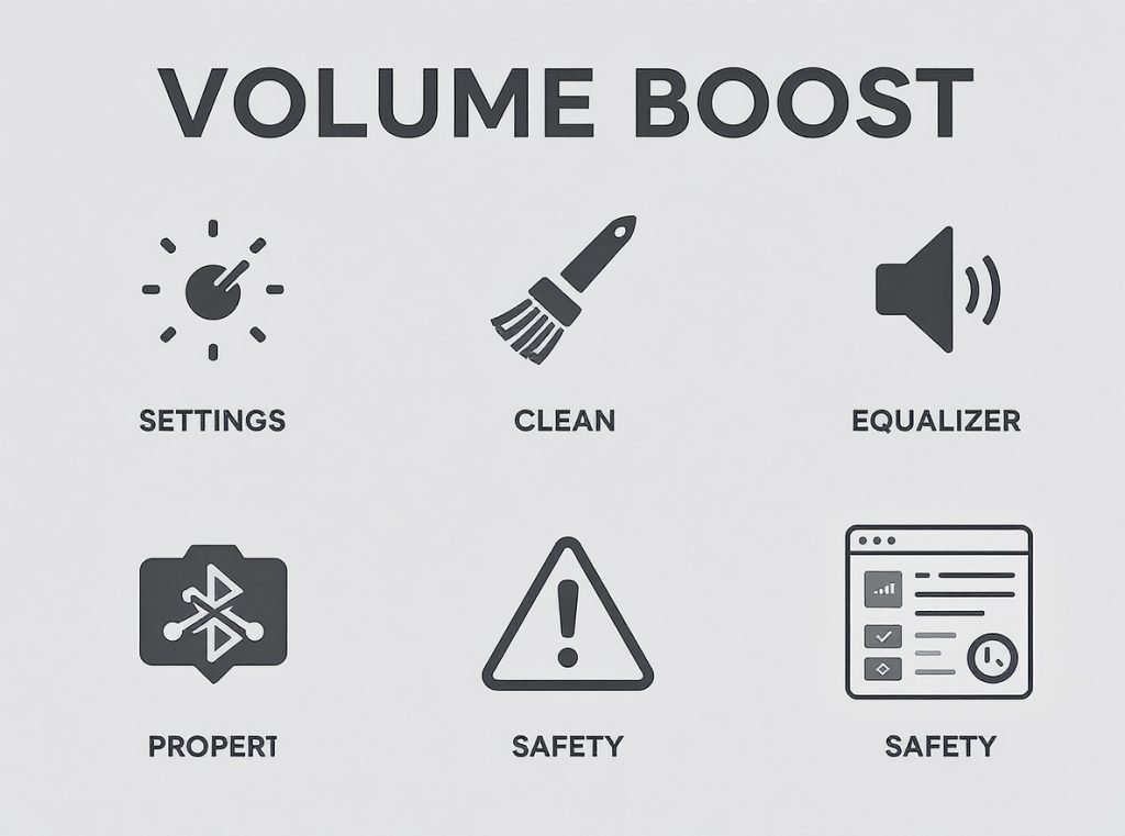 Complete wireless earbuds volume boost methods summary infographic