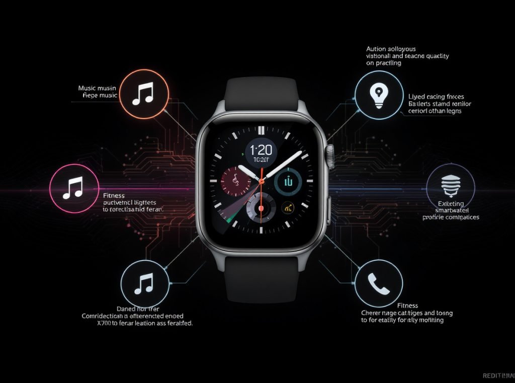 Complete smartwatch music solution showing storage, streaming, and fitness integration