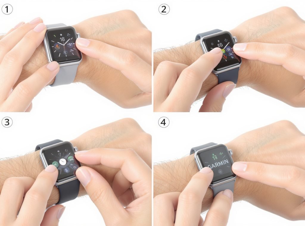 Step-by-step guide showing how to force restart different smartwatch models