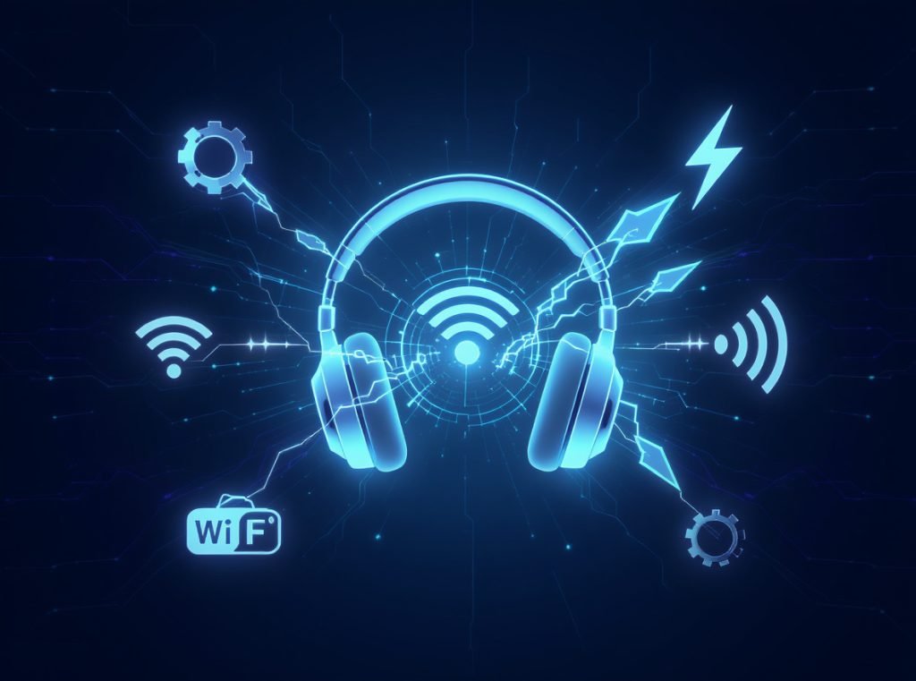 Wireless headphones electromagnetic interference causing static noise