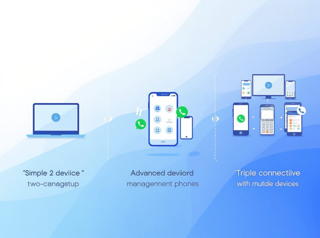 Types of Bluetooth multipoint connections showing simple, advanced, and triple connectivity options