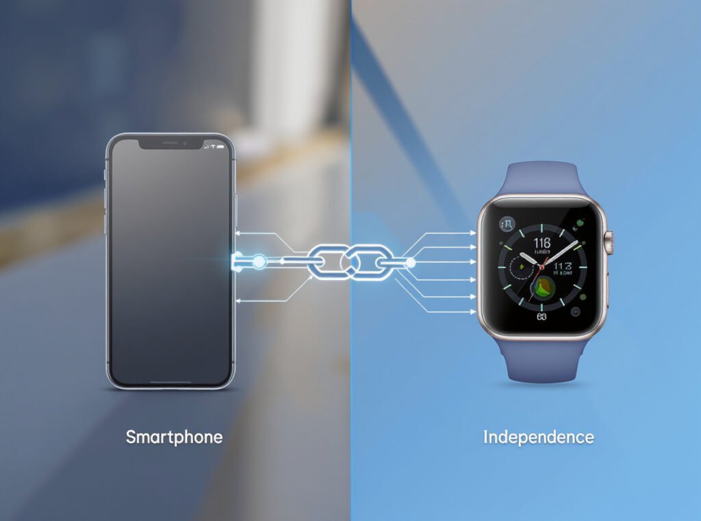 Smartwatch plan requirements showing paired vs standalone connectivity options