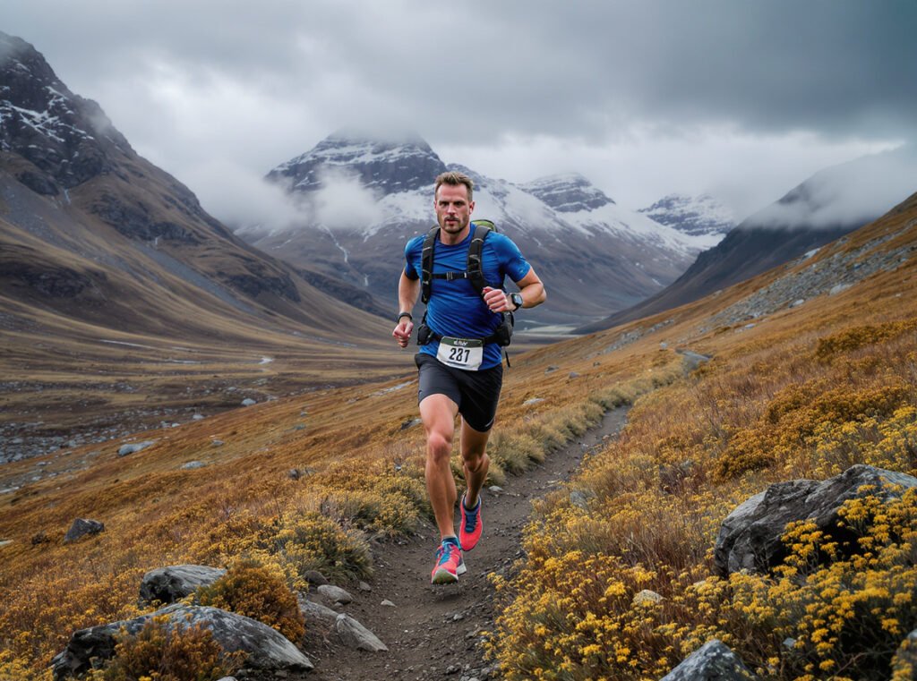Endurance athlete ultra-marathon runner with long-lasting Garmin Fenix battery