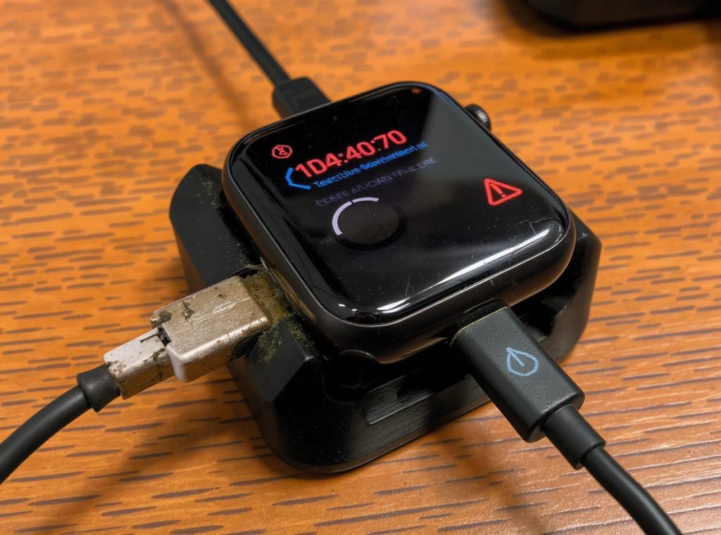 Smartwatch charging problems showing dirty contacts, damaged cables, and charging
failures