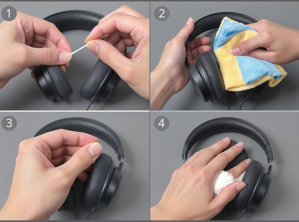 Professional headphone cleaning process to fix muffled sound
