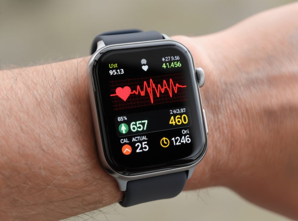 Smartwatch fitness tracking accuracy problems showing heart rate, step count, and calorie
errors