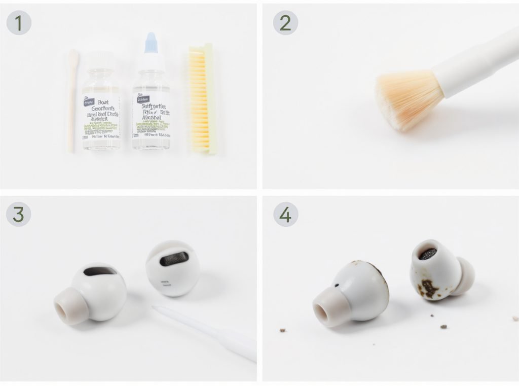 Earbud cleaning tools and step by step cleaning process guide