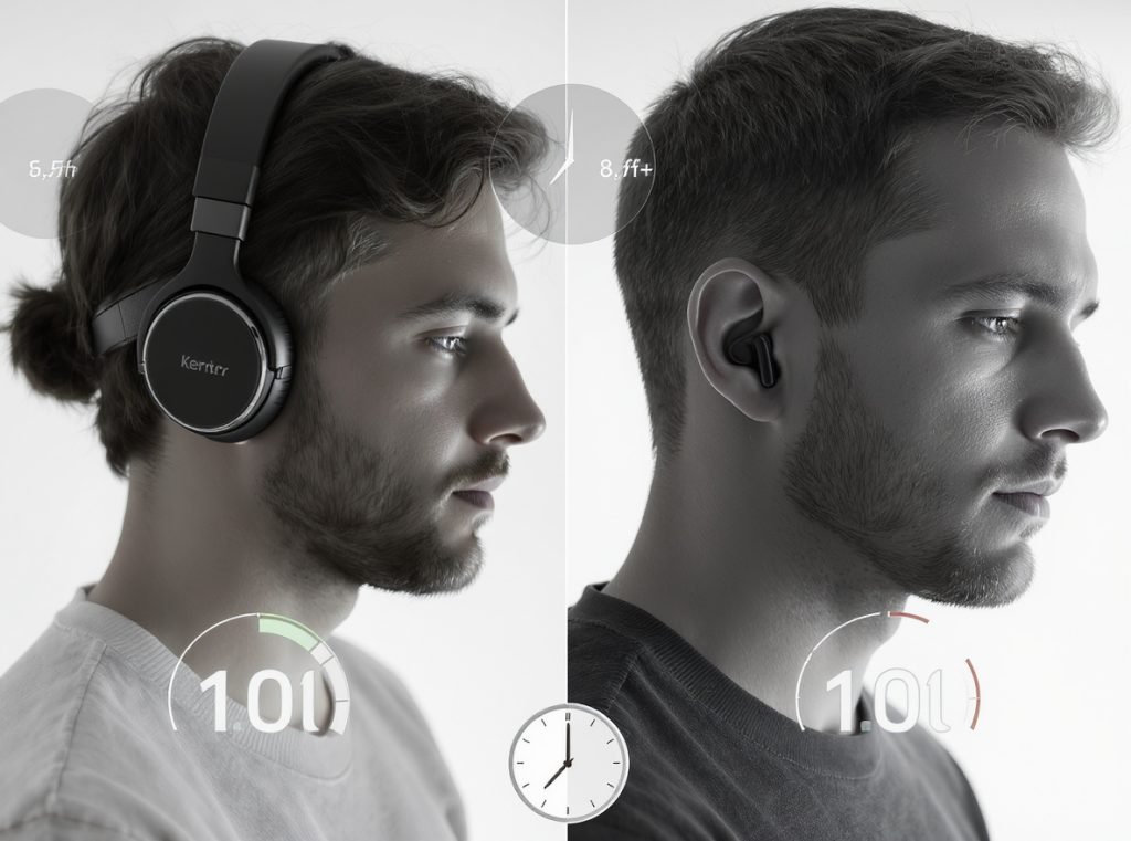 Extended wear comfort comparison between bone conduction headphones and traditional
earbuds