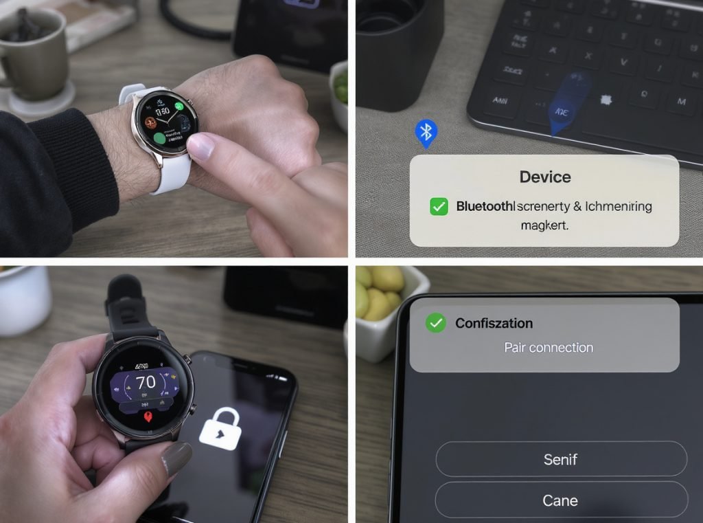 Smartwatch and smartphone re-pairing process steps