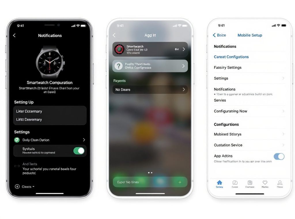 Smartwatch notification setup guide - companion app configuration screen