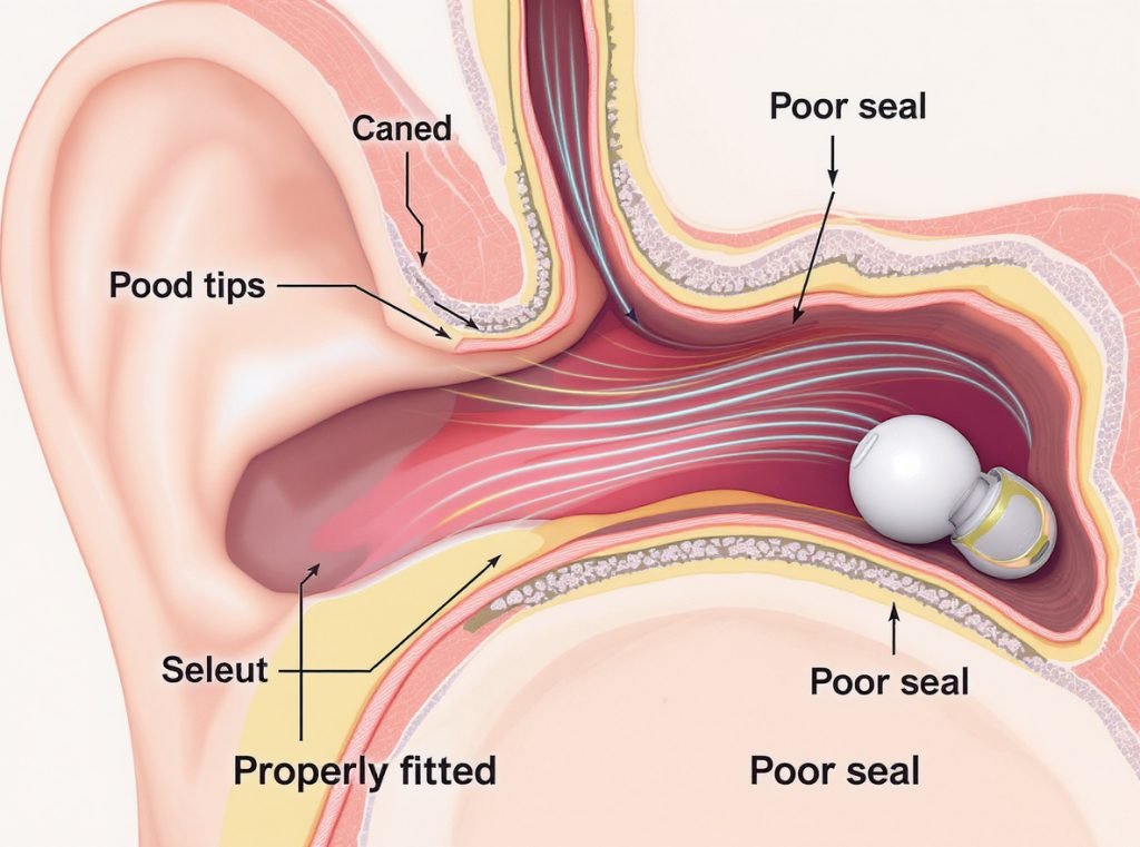 Proper earbud fit for maximum volume - ear canal seal importance