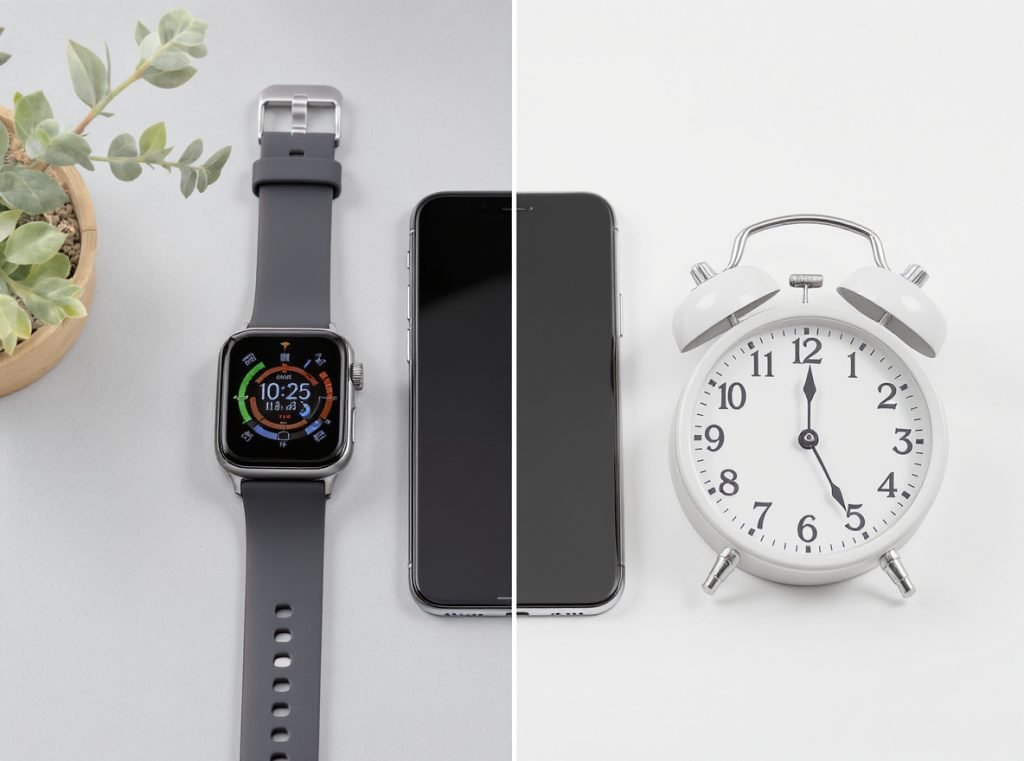 Smartwatch timer comparison with smartphone and traditional alarm methods
