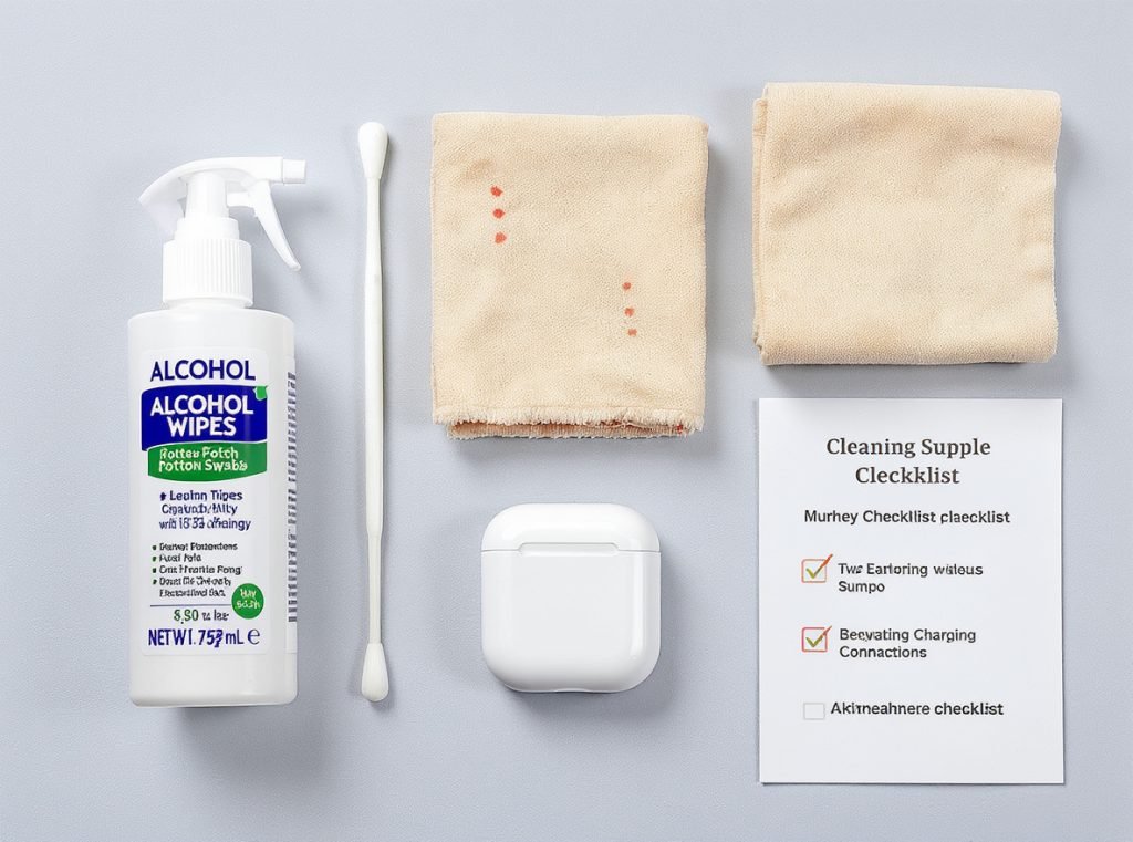 TWS earbuds maintenance supplies for battery care and cleaning