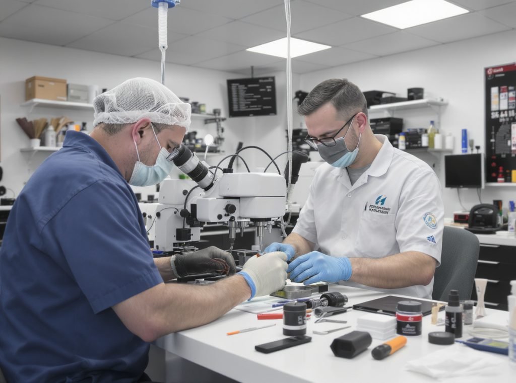 Professional smartwatch repair service center with certified technicians and equipment