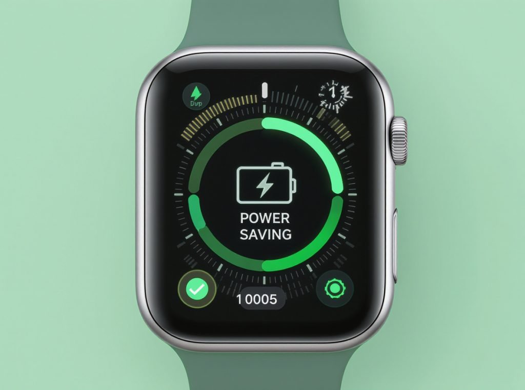 Smartwatch power saving mode and battery optimization settings