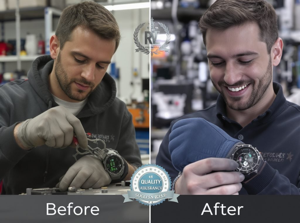 Successful smartwatch battery replacement showing restored device performance