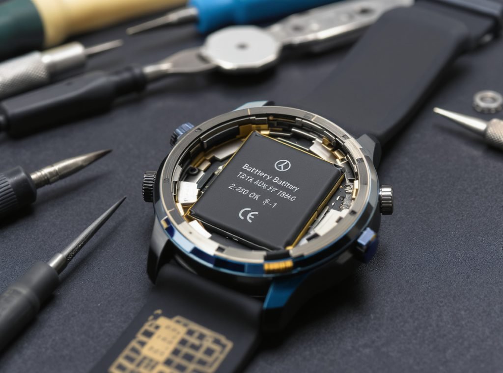 Smartwatch battery replacement and internal hardware components